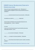 USAHS CLINICAL NEUROSCIENCE EXAM WITH VERIFIED SOLUTIONS