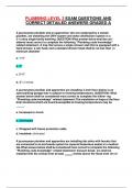 PLUMBING LEVEL 3 EXAM QUESTIONS AND  CORRECT DETAILED ANSWERS GRADED A