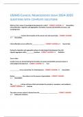 USAHS CLINICAL NEUROSCIENCE EXAM 2024-2025 QUESTIONS WITH COMPLETE SOLUTIONS