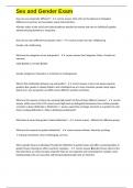 Sex and Gender Exam questions and verified correct  answers 2024&sol;2025