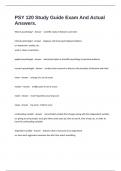 PSY 120 Study Guide Exam And Actual Answers&period;