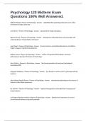 Psychology 120 Midterm Exam Questions 100&percnt; Well Answered&period;