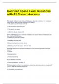 Confined Space Exam Questions with All Correct Answers 