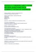 GOOGLE CYBERSECURITY EXAM REVIEW QUESTIONS WITH CORRECT DETAILED ANSWERS 