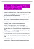 GOOGLE CYBERSECURITY EXAM QUESTIONS WITH ALL CORRECT ANSWERS GRADED A&plus; 