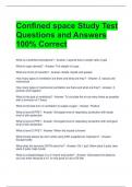 Confined space Study Test Questions and Answers 100&percnt; Correct 