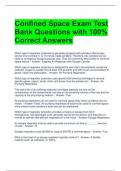 Confined Space Exam Test Bank Questions with 100&percnt; Correct Answers 