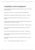 hospitality & event management Exam Questions With Answers All Correct Guaranteed Solutions&period;