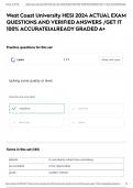 West Coast University HESI 2024 ACTUAL EXAM QUESTIONS AND VERIFIED ANSWERS &sol;GET IT 100&percnt; ACCURATE&vert;ALREADY GRADED A&plus;