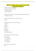 MCN 273 FINAL Exam Study Guide with Complete Solutions