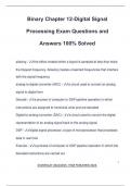 Binary Chapter 12-Digital Signal Processing Exam Questions and Answers 100&percnt; Solved