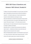 BIOC 3021 Exam 2 Questions and Answers 100&percnt; Solved &vert; Graded A&plus;