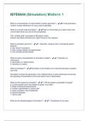  ISYE6644 &lpar;Simulation&rpar; Midterm 1 Questions And Answers With Verified Tests 100&percnt; Correct Answers