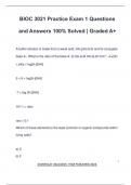 BIOC 3021 Practice Exam 1 Questions and Answers 100&percnt; Solved &vert; Graded A&plus;