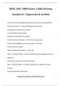 BIOC 3021 UMN Exam 2 Q&A Already Graded A&plus; &vert; Approved & Verified