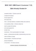 BIOC 3021 UMN Exam 2 &lpar;Lectures 7-12&rpar; Q&A Already Graded A&plus;
