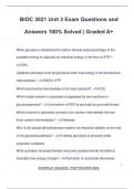 BIOC 3021 Unit 3 Exam Questions and Answers 100&percnt; Solved &vert; Graded A&plus;