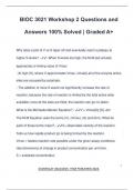 BIOC 3021 Workshop 2 Questions and Answers 100&percnt; Solved &vert; Graded A&plus;