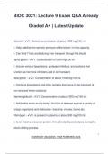 BIOC 3021&colon; Lecture 9 Exam Q&A Already Graded A&plus; &vert; Latest Update