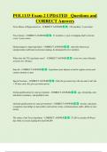 POL1133 Exam 2 UPDATED Questions and  CORRECT Answers