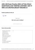 ARM 402 Exam Practice 2024 ACTUAL EXAM QUESTIONS AND VERIFIED ANSWERS &sol;GET IT 100&percnt; ACCURATE&vert;ALREADY GRADED A&plus;