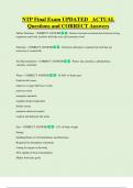 NTP Final Exam UPDATED ACTUAL Questions and CORRECT Answers