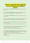 Exam 4 Learning Outcomes UPDATED  ACTUAL Questions and CORRECT  Answers