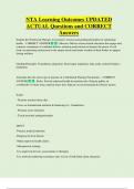 NTA Learning Outcomes UPDATED  ACTUAL Questions and CORRECT  Answers