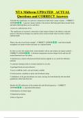 NTA Midterm UPDATED ACTUAL Questions and CORRECT Answers