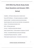 C810 WGU Key Words Study Guide Exam Questions and Answers 100&percnt; Solved