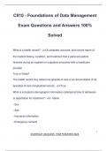 C810 - Foundations of Data Management Exam Questions and Answers 100&percnt; Solved