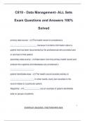 C810 - Data Management- ALL Sets Exam Questions and Answers 100&percnt; Solved