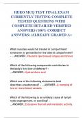 HERO MCQ TEST FINAL EXAM  CURRENTLY TESTING COMPLETE  TESTED QUESTIONS WITH  COMPLETE DETAILED VERIFIED  ANSWERS &lpar;100&percnt; CORRECT  ANSWERS&rpar; &sol;ALREADY GRADED A&plus;