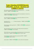 Exam 1 Questions MCB3020 Bacusmo UPDATED ACTUAL Questions and  CORRECT Answers