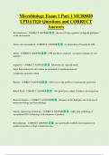 Microbiology Exam 1 Part 1 MCB3020 UPDATED Questions and CORRECT  Answers