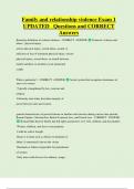 Family and relationship violence Exam 1 UPDATED Questions and CORRECT  Answers
