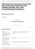USPA Skydiving A License Exam Study Guide 2024 ACTUAL EXAM QUESTIONS AND VERIFIED ANSWERS &sol;GET IT 100&percnt; ACCURATE&vert;ALREADY GRADED A&plus;