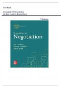 Test Bank For Essentials of Negotiation&comma; 7th Edition by Roy Lewicki&comma; Bruce Barry&vert;&vert; All Chapters Included&vert;&vert; Complete Guide A&plus;