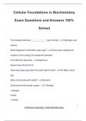 CELLULAR BICHEMISTRY EXAM PACKAGE DEAL QUESTIONS AND VERIFIED ANSWERS 100&percnt; GUARANTEED PASS &vert; LATEST UPDATE