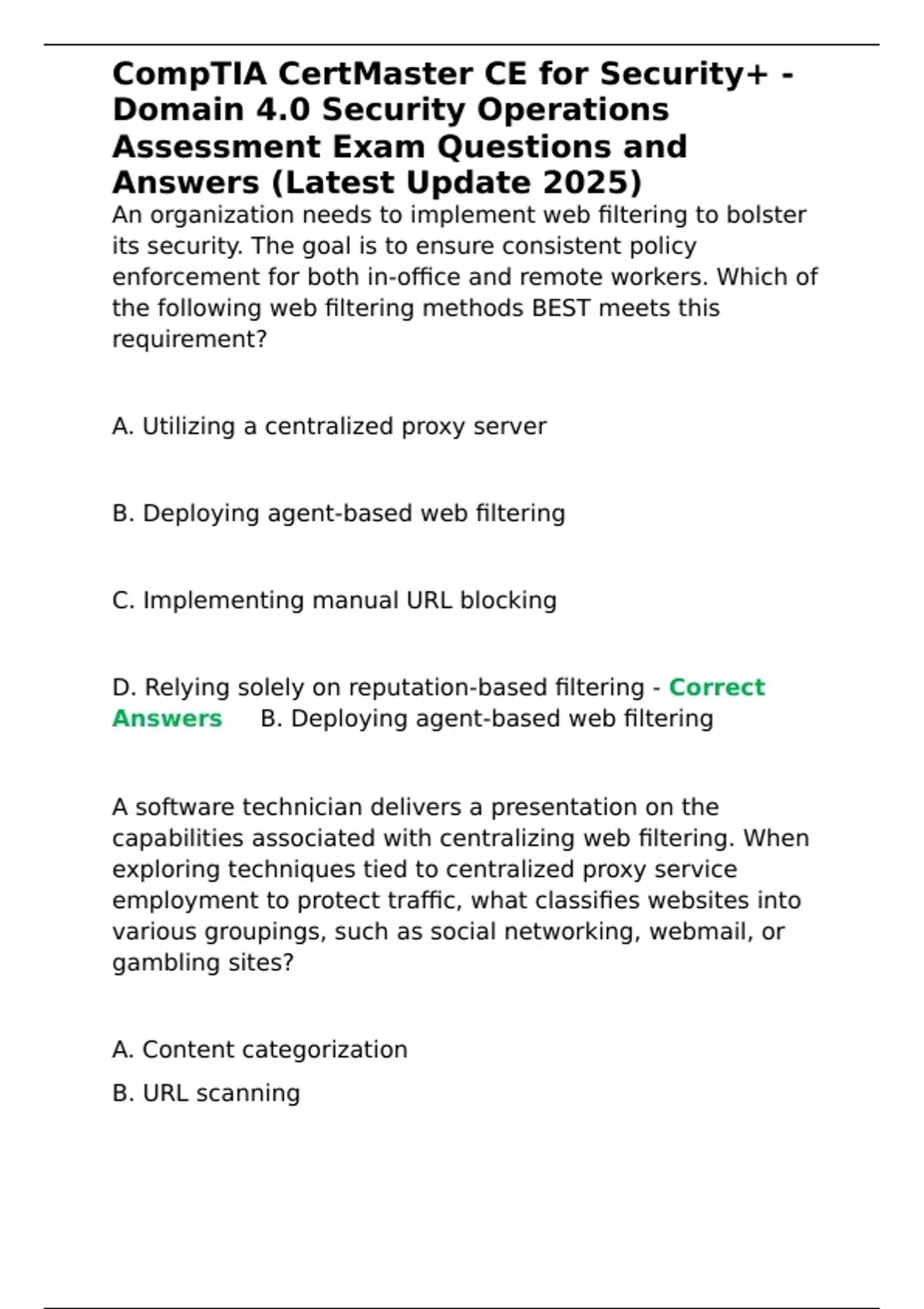 CompTIA CertMaster CE for Security+ - Domain 4.0 Security Operations ...