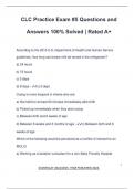 CLC EXAM PACKAGE DEAL QUESTIONS AND VERIFIED ANSWERS 100&percnt; GUARANTEED PASS &vert; LATEST UPDATE