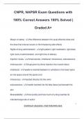 CNPR&comma; NAPSR Exam Questions with 100&percnt; Correct Answers 100&percnt; Solved &vert; Graded A&plus;