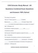 COG Exhorter Study Manual - All Questions Combined Exam Questions and Answers 100&percnt; Solved