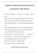 Compiler Construction Exam Questions and Answers 100&percnt; Solved