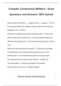 Compiler Construction Midterm - Exam Questions and Answers 100&percnt; Solved