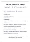 Compiler Construction - Exam 1 Questions with 100&percnt; Correct Answers