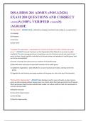 DISA HBSS 201 ADMIN ePO5&period;1&lpar;2024&rpar;  EXAM 200 QUESTIONS AND CORRECT  ANSWERS &lpar;100&percnt; VERIFIED ANSWERS&rpar; &vert;AGRADE  
