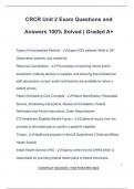 CRCRC EXAM PACKAGE DEAL QUESTIONS AND VERIFIED ANSWERS 100&percnt; GUARANTEED PASS &vert; LATEST UPDATE