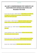 ASL UNIT 4 COMPREHENSION TEST COMPLETE 120 QUESTIONS WITH DETAILED SOLUTIONS JUST RELEASED THIS YEAR 