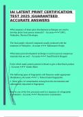 IAI LATENT PRINT CERTIFICATION TEST 2025 &vert;GUARANTEED ACCURATE ANSWERS